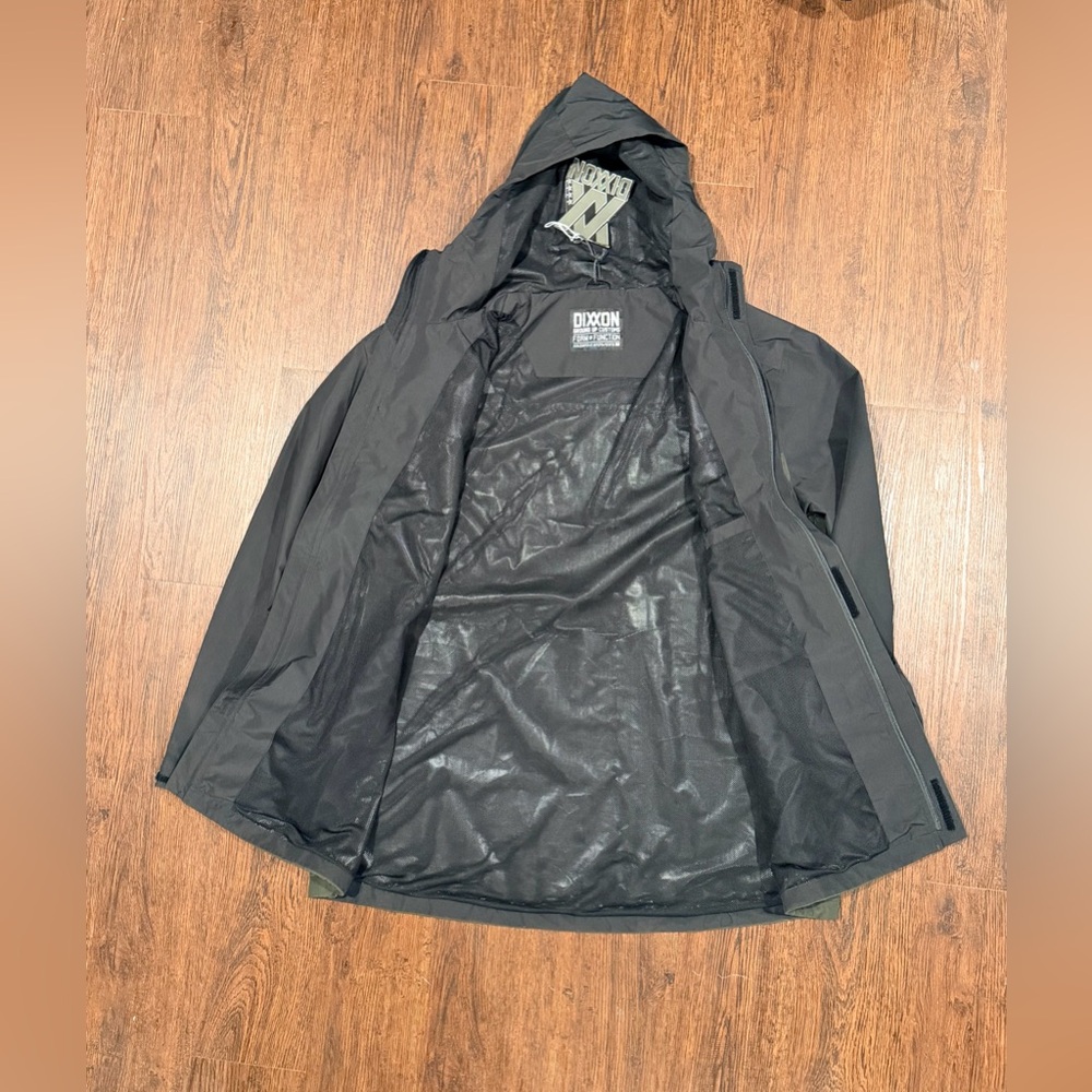 DIXXON Flannel Rain Jacket Mens 2X Green Full Zip Windbreaker Hooded Lightweight - Picture 4 of 16